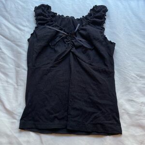 Elegant Black Ruffled Women's Top
